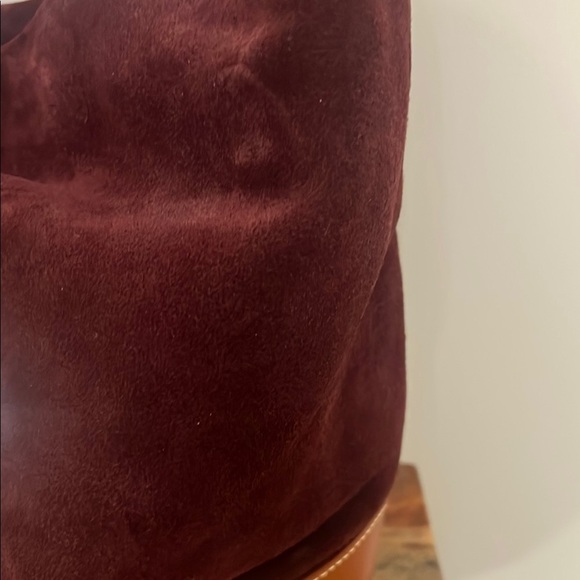 Dooney & Bourke Burgundy Fall Suede Leather Women's Bag and Matching Wallet Set - Picture 7 of 14